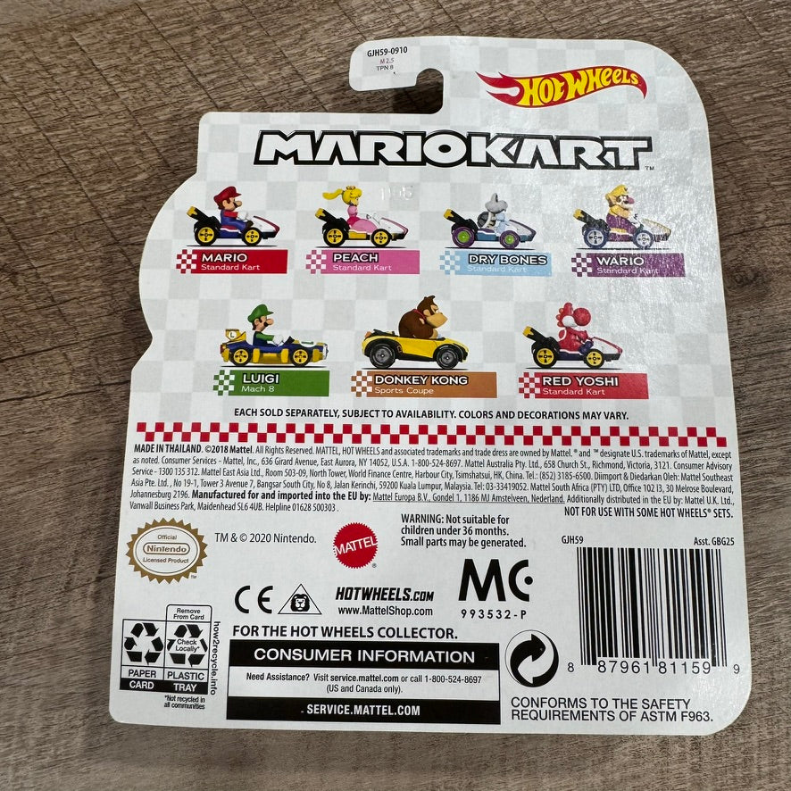 Hot Wheels Super Mario Kart - Dry Bones Koopa w/ Standard Kart Single Pack!