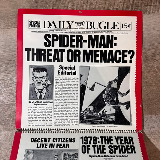 The Amazing Spiderman 1978 Mighty Marvel Comics Calendar