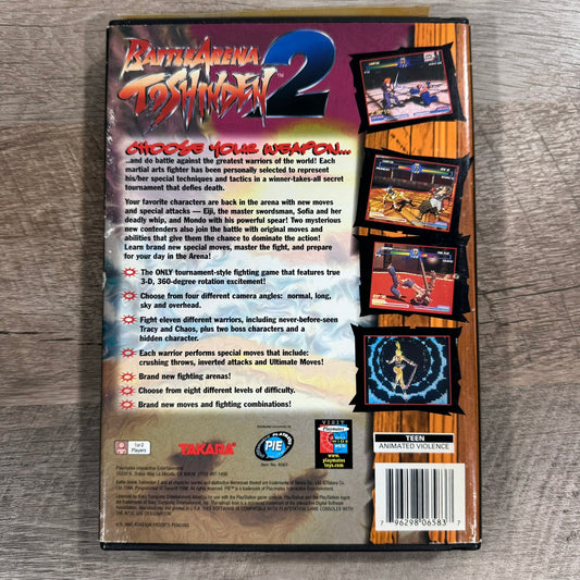 Battle Arena Toshinden 2 (PlayStation 1, 1996) Long box CIB & Reg Card READ!