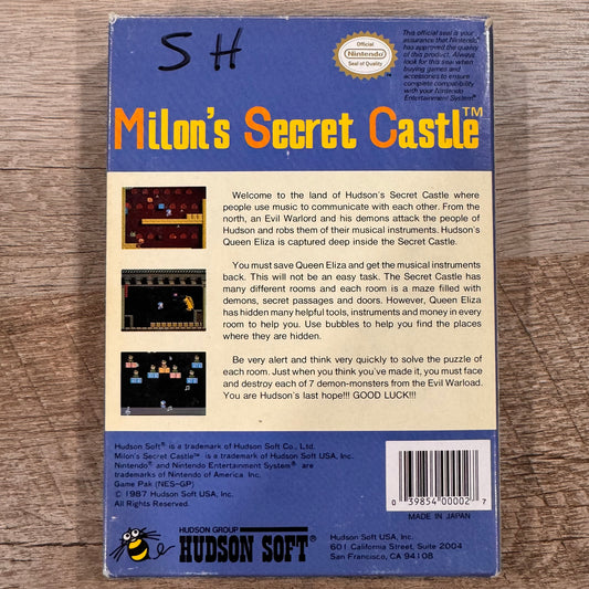 Milon's Secret Castle (Nintendo NES 1987) Authentic Box, Manual & Game🔥Crispy🔥