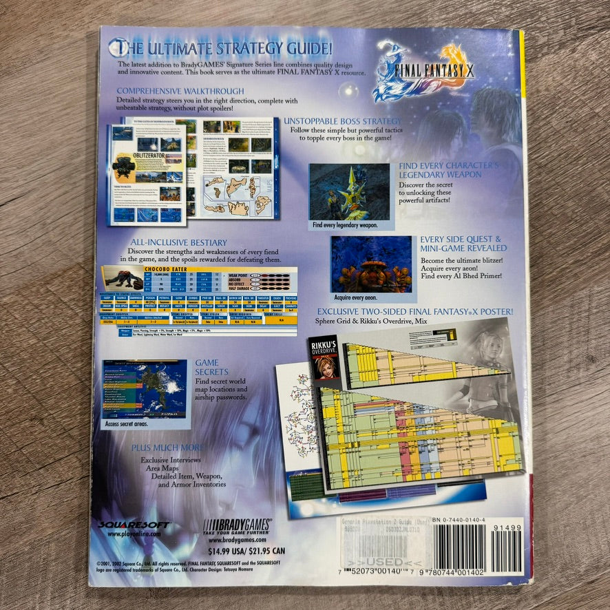 Final Fantasy X Official Strategy Guide Brady Games No Poster Signature Series