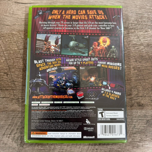 Attack Of The Movies 3-D (Microsoft Xbox 360, 2010) Brand New W/ Beautiful Seal!