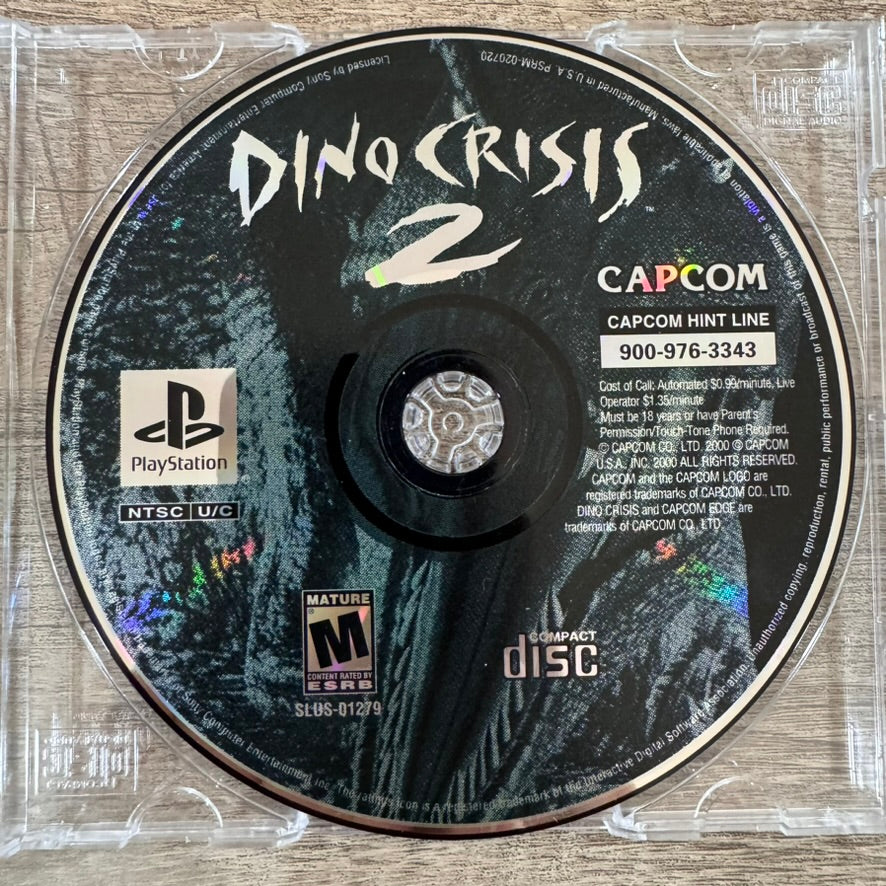 Dino Crisis 2 (Sony PlayStation 1, 2000) Disc, Manual & Reg Card Beautiful Cond!
