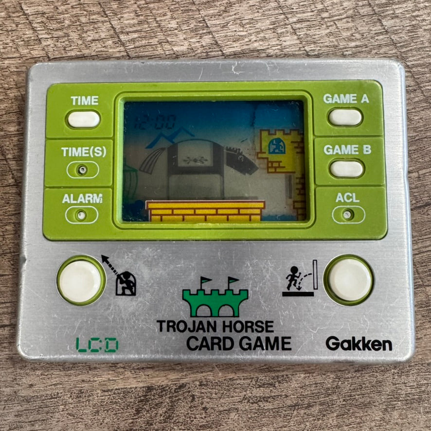 Trojan Horse LCD Card Game & Clock (Gakken, 1981) Tested & Working Great!