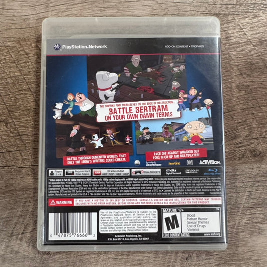 Family Guy: Back to the Multiverse (Sony PlayStation 3, PS3 2012) W/ Mint Disc!
