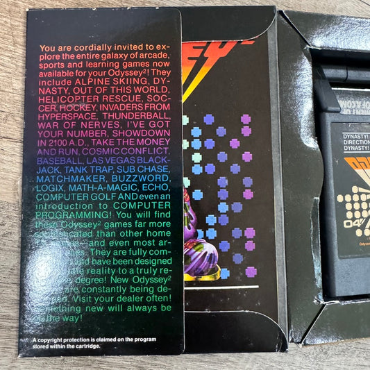 Dynasty! (Magnavox Odyssey 2, 1979) CIB W/ Cart, Manual+ & Clean Box!