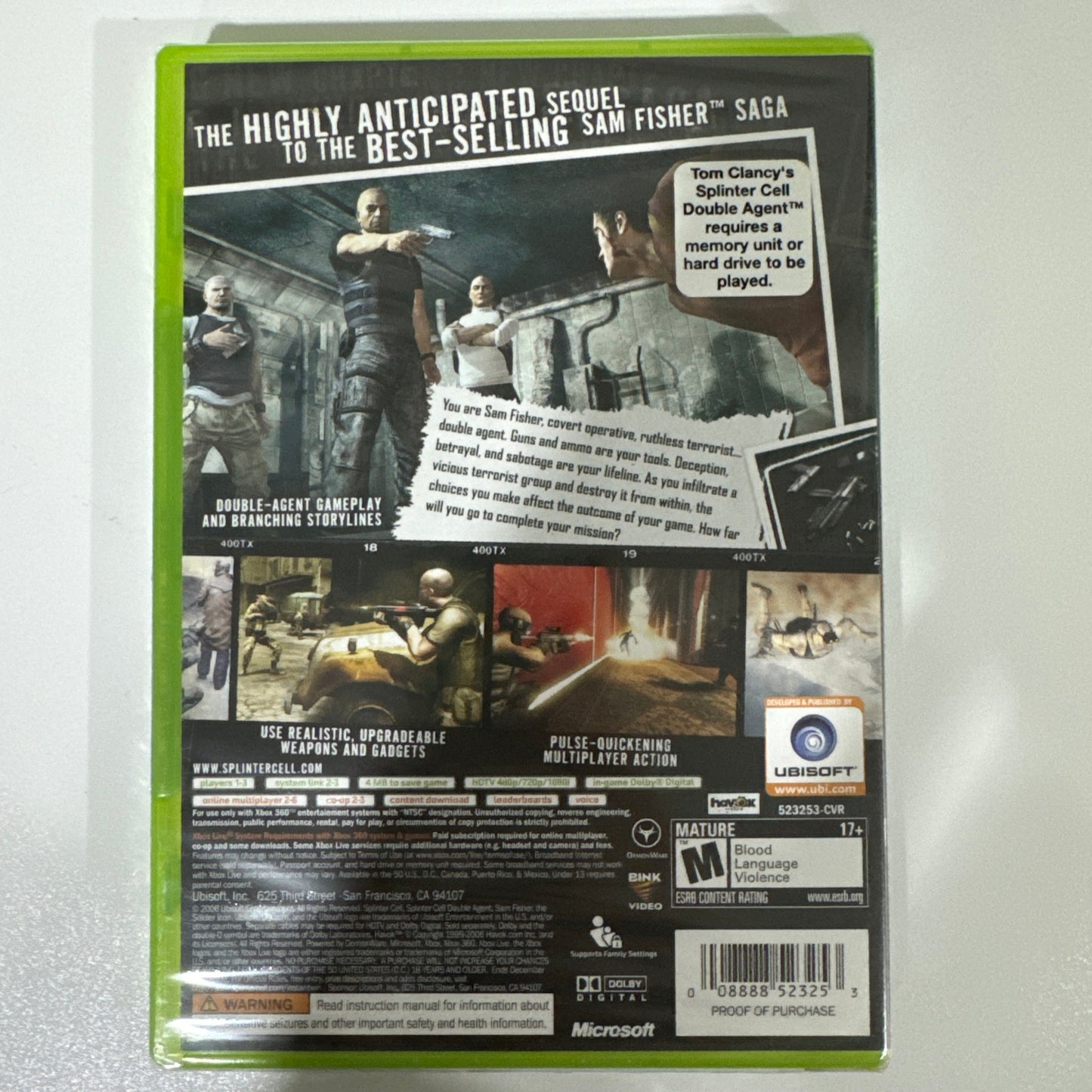 Tom Clancy's Splinter Cell: Double Agent (Microsoft Xbox 360, 2006) NEW SEALED