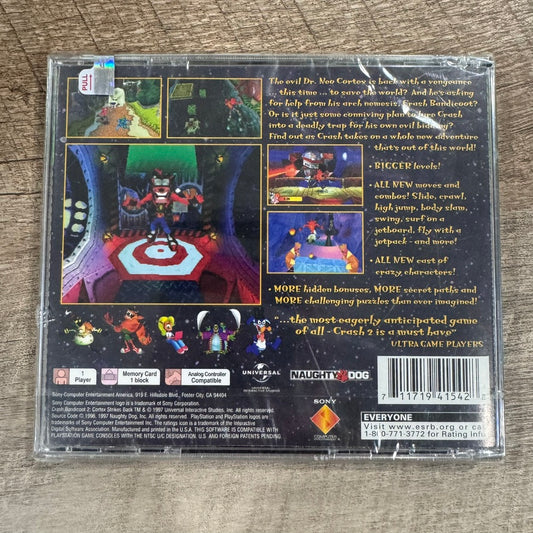 Crash Bandicoot 2 Cortex Strikes Back (GH)(PlayStation 1, PS1 2000) Brand New!
