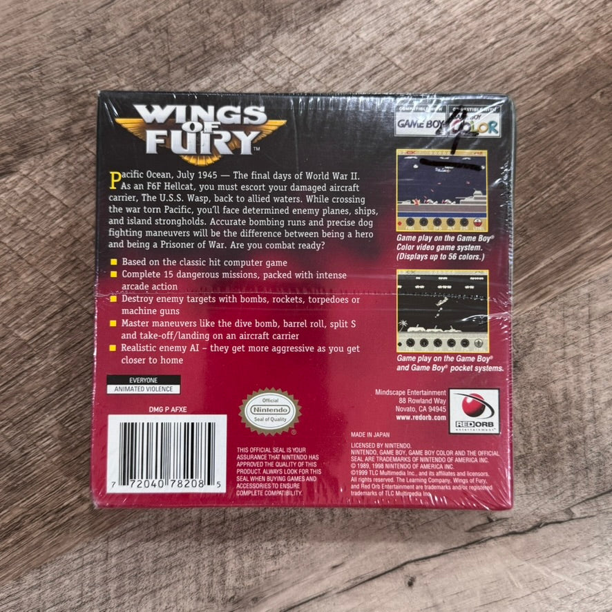 Wings of Fury (Nintendo GameBoy Color, GBC)