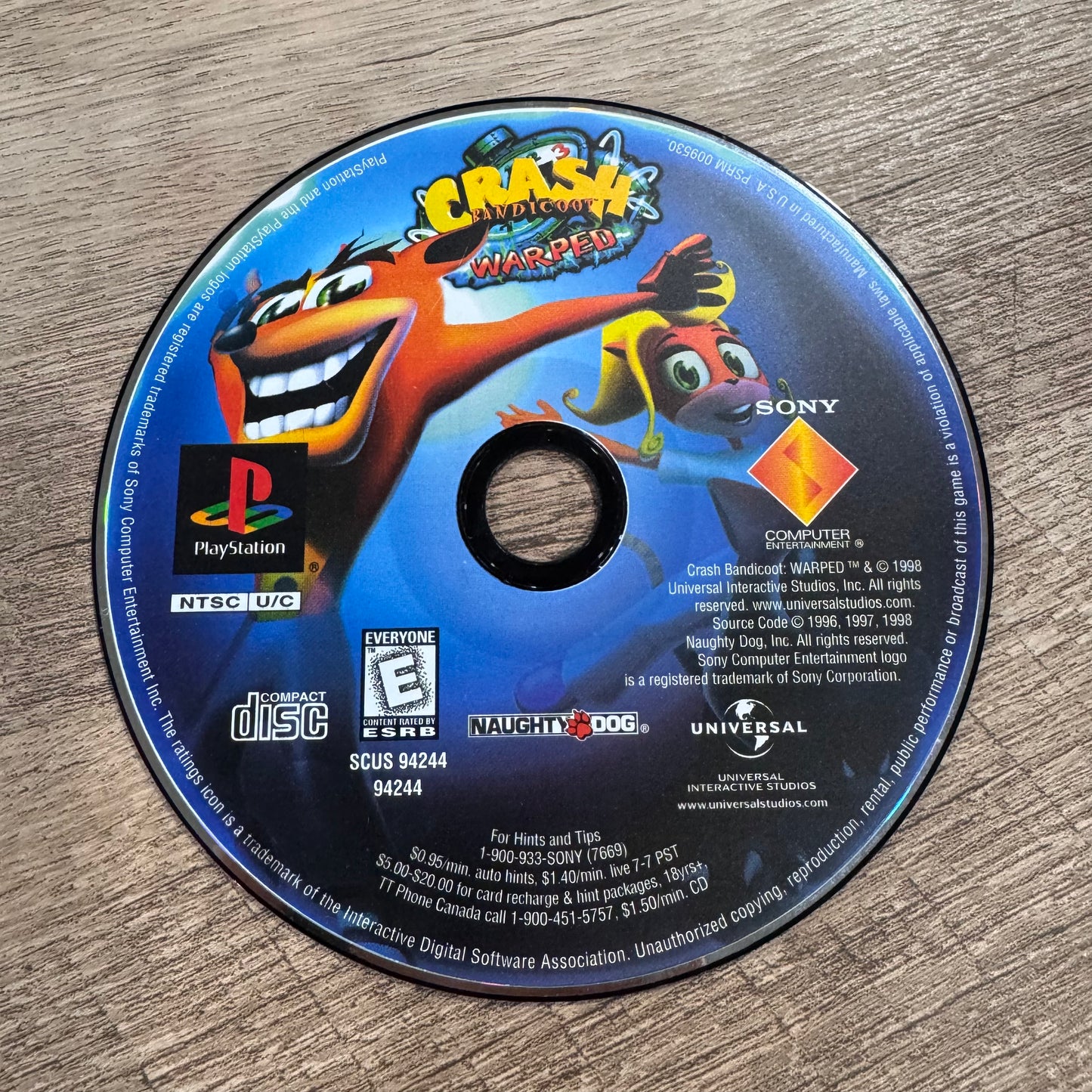 Crash Bandicoot: Warped (Sony Playstation, PS1)