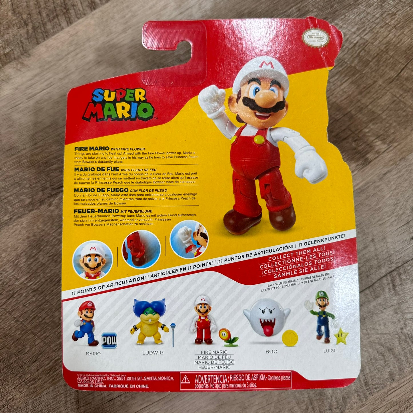 World of Nintendo Super Mario - Fire Mario With Fire Flower Jakks Figure Sealed!