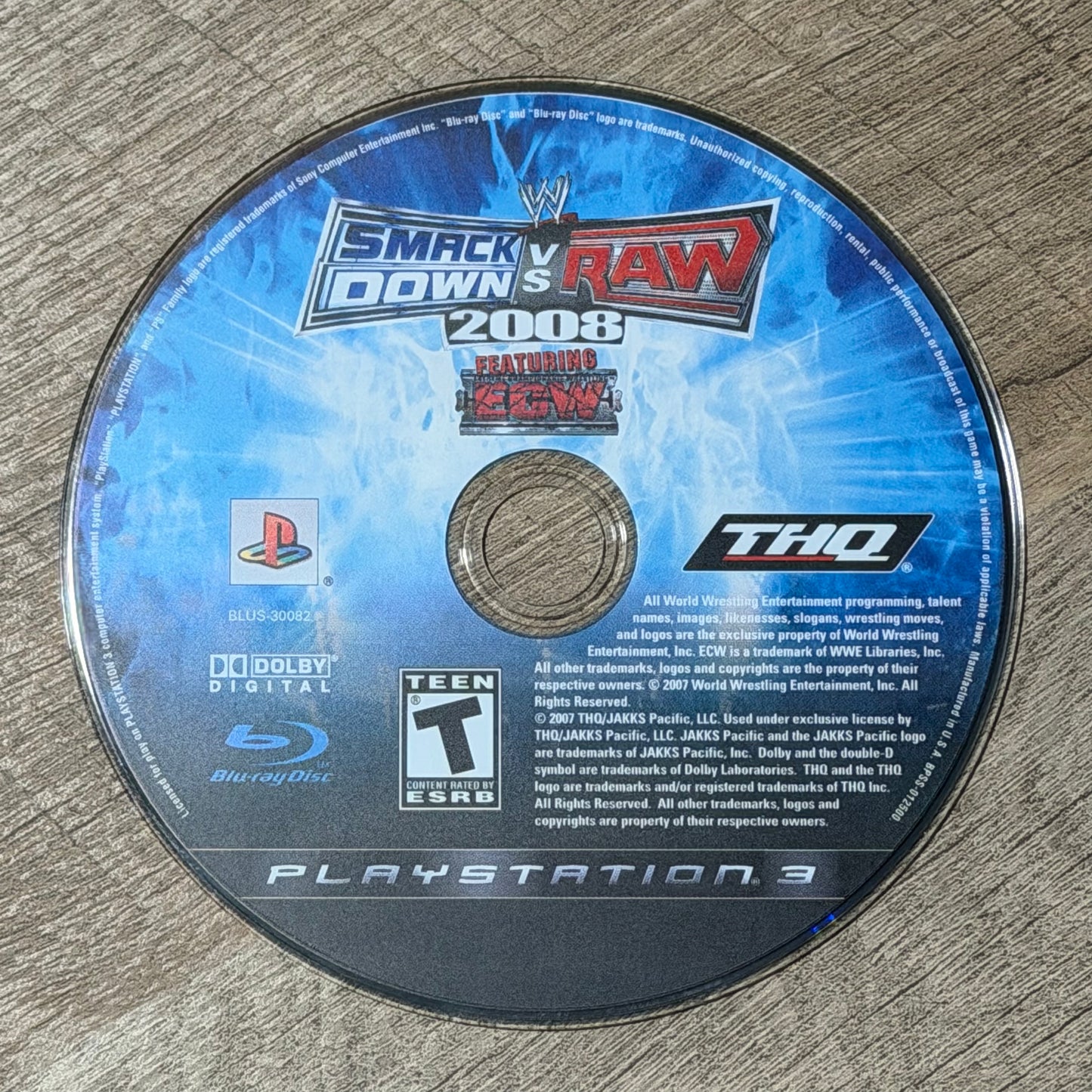 Smackdown Vs. Raw 2008 (Sony Playstation 3, PS3)