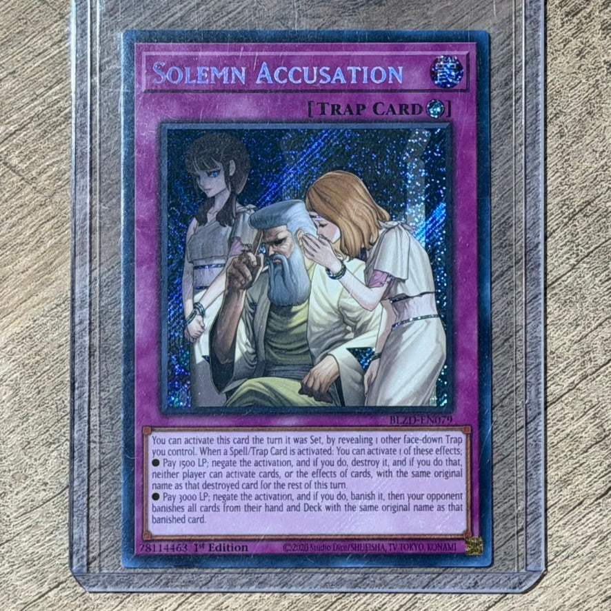 Solemn Accusation (BLZD-EN079, Yugioh! TCG)