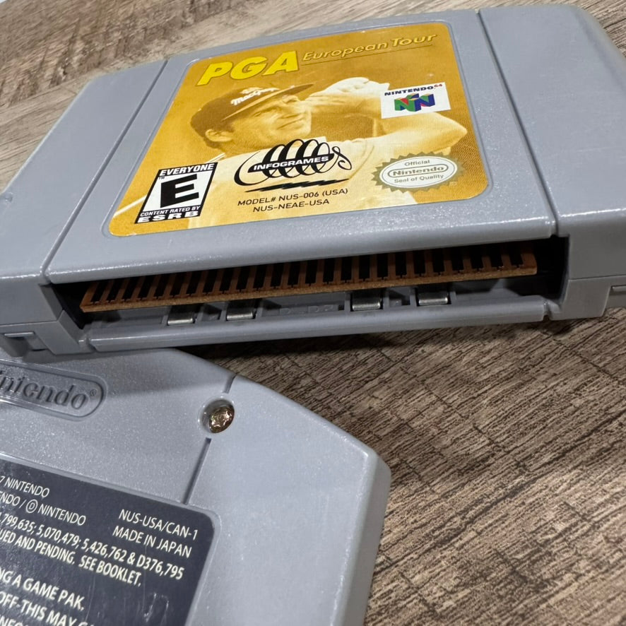 PGA European Tour (Nintendo 64, N64 2000) Clean Cart Only W/ Minty Pins!