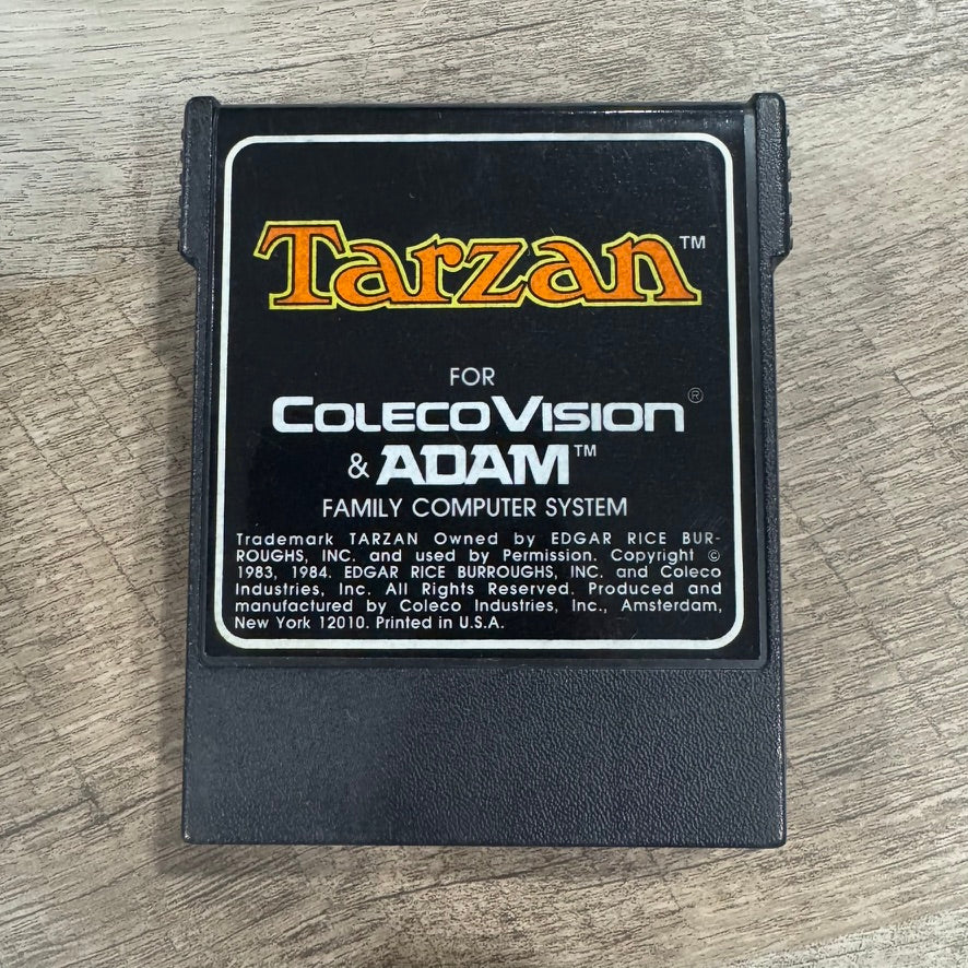 TARZAN (ColecoVision, 1984) Very Clean CART ONLY! Beautifil Label & Pins!