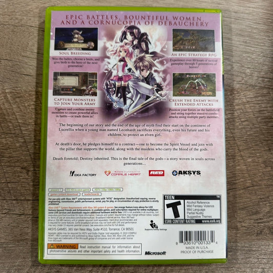 Record of Agarest War (Microsoft Xbox 360, 2010) CLEAN CIB W/ Nice Manual!