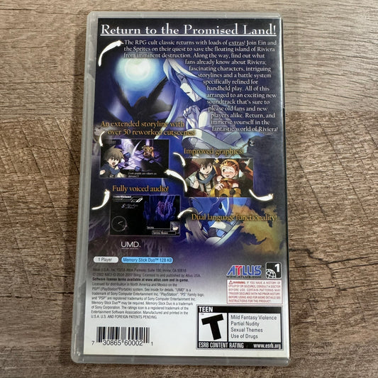 Riviera: The Promised Land (Sony PSP, 2007) CLEAN CIB W/ Manual & Cutouts!