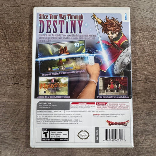 Dragon Quest Swords: The Masked Queen (Nintendo Wii, 2008) CIB MINTY Disc + Reg!