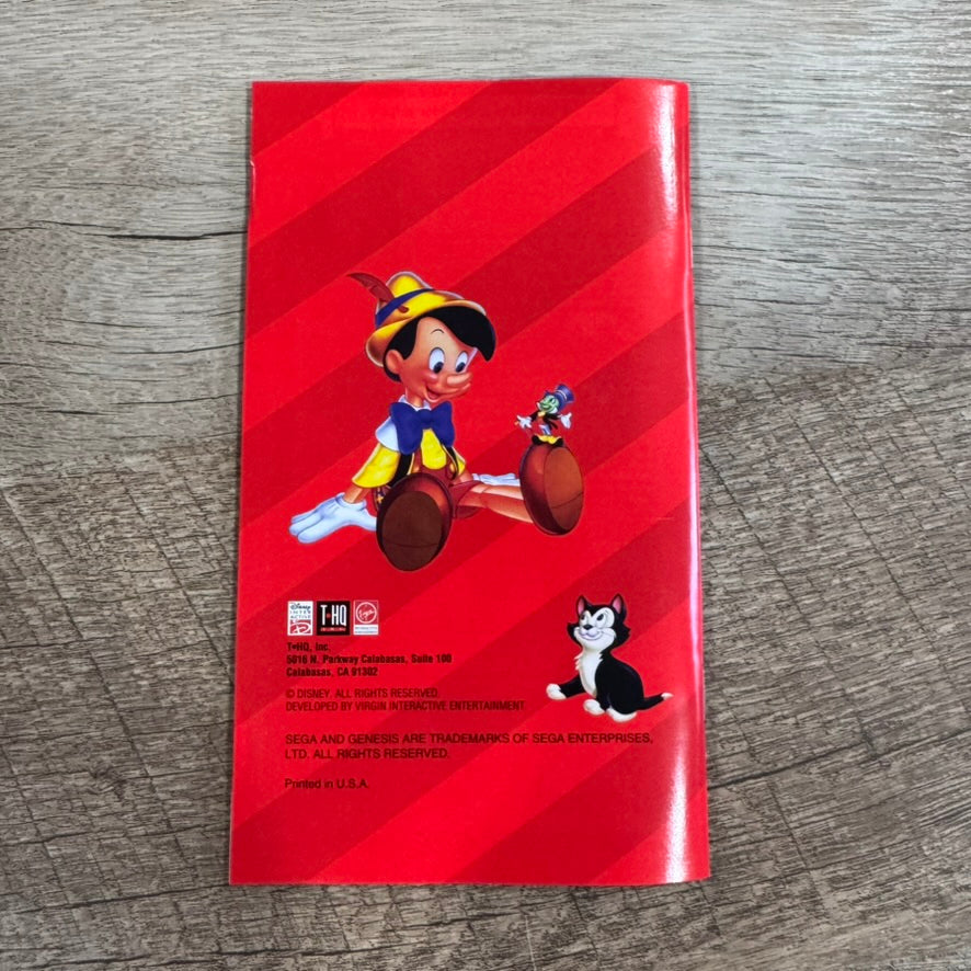 Disney's Pinocchio (Sega Genesis, 1995) Complete In Box W/ MINTY Manual & Cart!