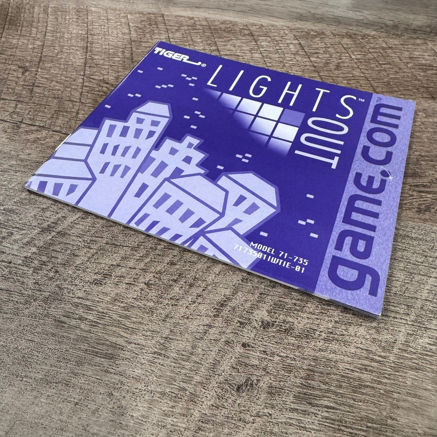 Lights Out (Tiger Game.com Handheld System, 1996) MINTY Cart & Manual!