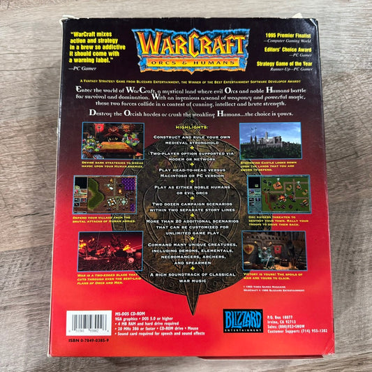 WarCraft: Orcs & Humans (Blizzard PC, 1996) CD-ROM BIG BOX 📦 PC Game