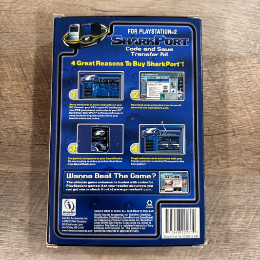 SharkPort Code & Save Transfer Kit (Playstation 2, PS2) Fully Complete CIB!