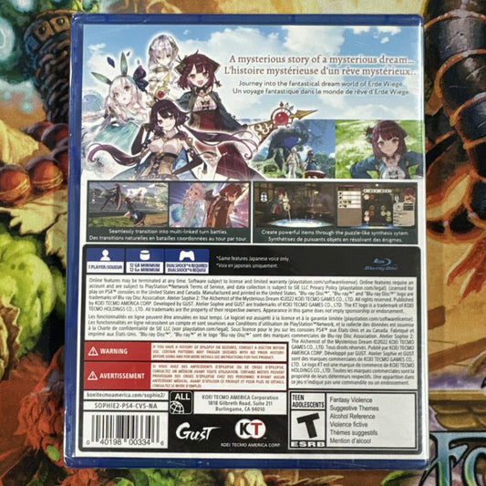 Atelier Sophie 2: The Alchemist of the Mysterious Dream PlayStation 4 PS4 New