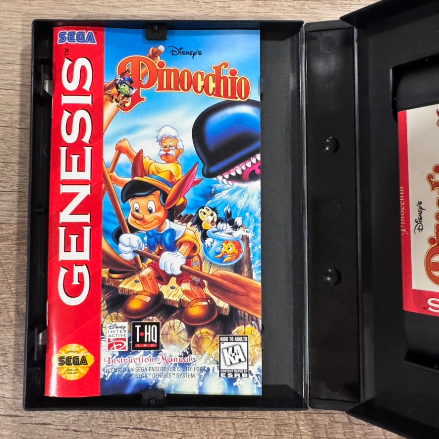 Disney's Pinocchio (Sega Genesis, 1995) Complete In Box W/ MINTY Manual & Cart!