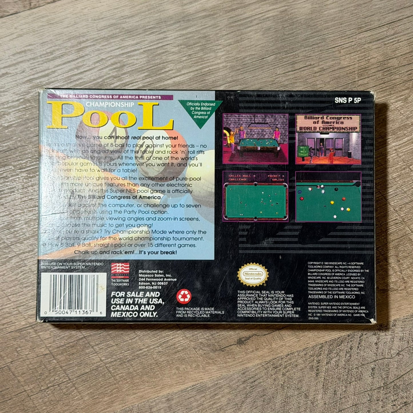 Championship Pool (Super Nintendo, SNES)