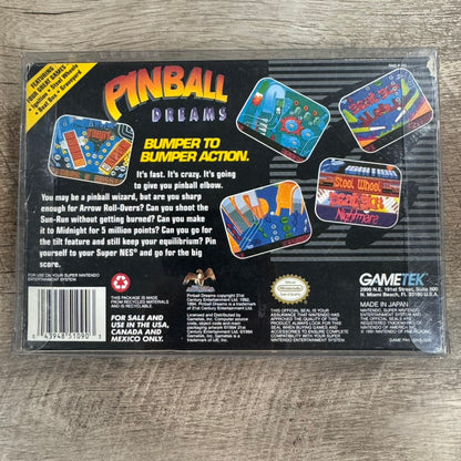 Pinball Dreams (Super Nintendo, SNES 1994) W/ Nice Box & Minty Poster!