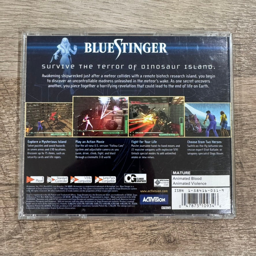 Blue Stinger (Sega Dreamcast, 1999) Activision Complete CIB & Insanely Clean!