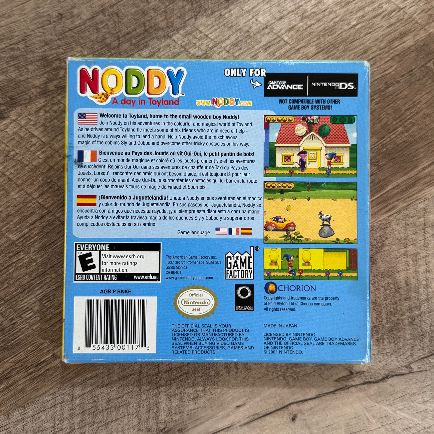 Noddy: A Day in Toyland (Nintendo GameBoy Advance, GBA)