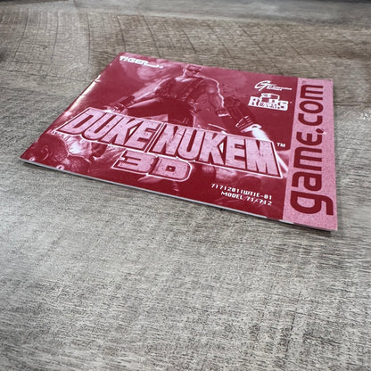 Duke Nukem 3D Cartridge W/ Manual (Tiger Game.Com, 1997) MINTY Cart & Manual!