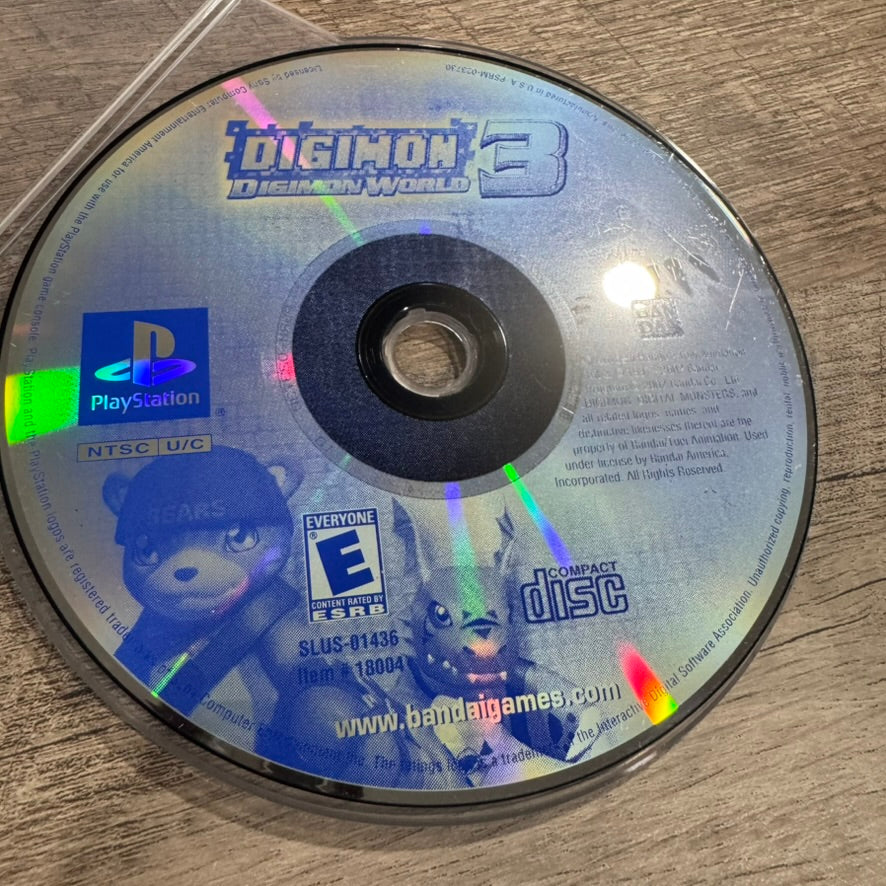 Digimon World 3 (Sony PlayStation 1, PS1 2002) CLEAN Disc Only! Tested/Working!