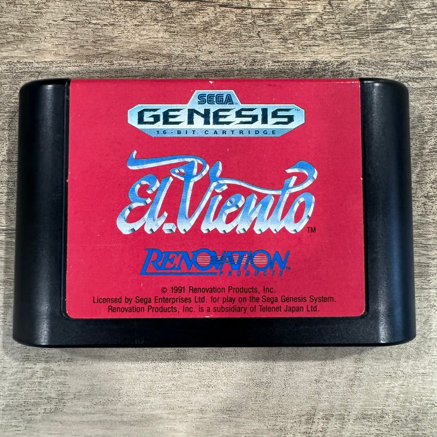 El Viento (Sega Genesis, 1991) Renovation W/ Amazing Cart, Case & Art! CLEAN!