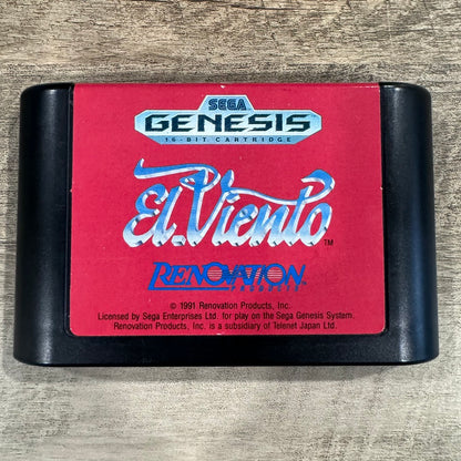 El Viento (Sega Genesis, 1991) Renovation W/ Amazing Cart, Case & Art! CLEAN!