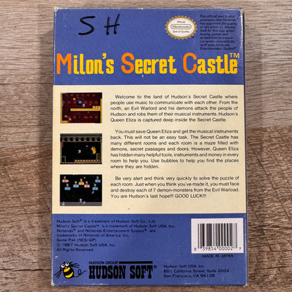 Milon's Secret Castle (Nintendo NES 1987) Authentic Box, Manual & Game🔥Crispy🔥