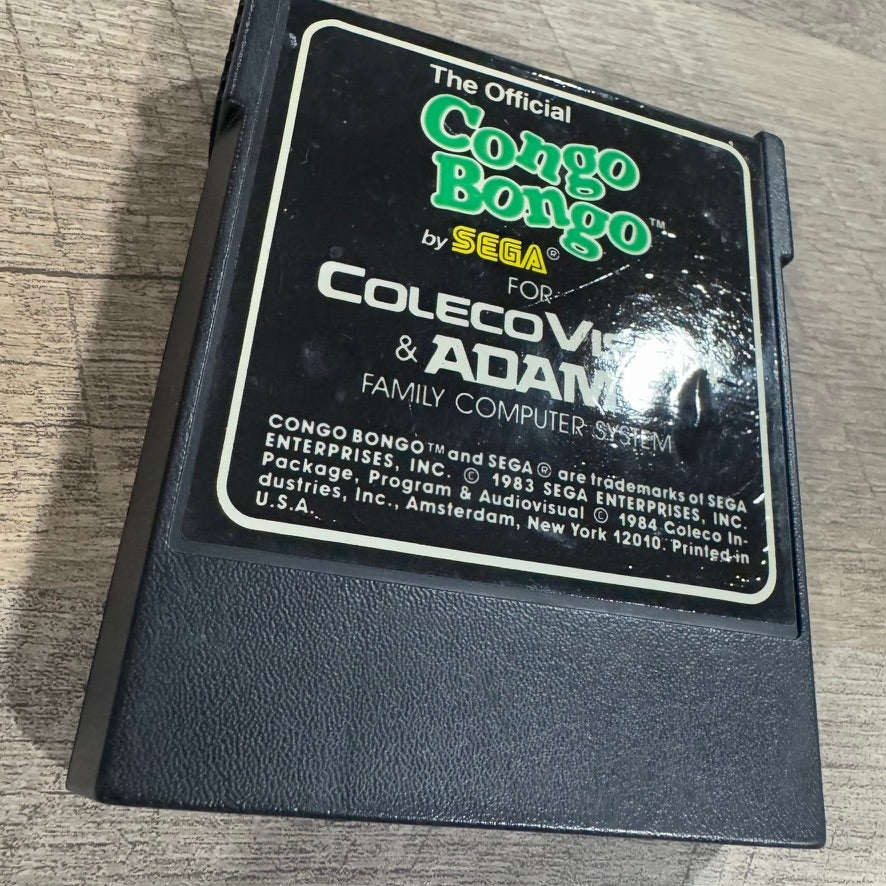 CongoBongo (ColecoVision, 1984) Very Clean CART ONLY! Beautifil Label & Pins!