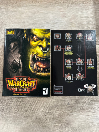 WarCraft III: Reign of Chaos (Windows/Mac, 2002 Blizzard) Open Box