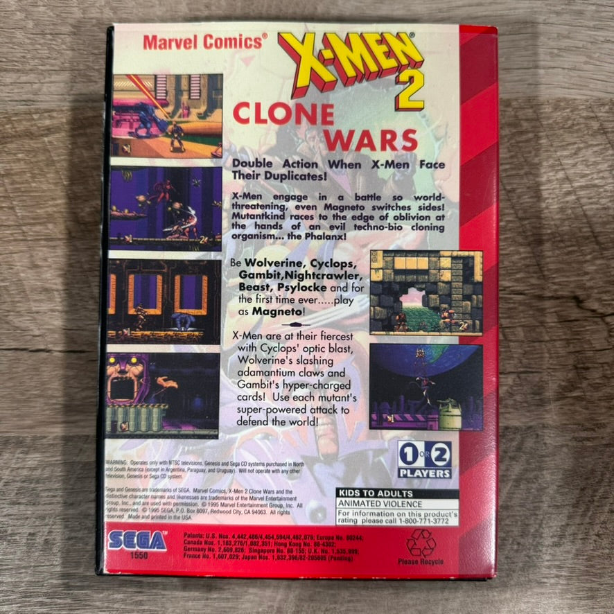 X-Men 2: Clone wars Sega Genesis 1995 Hologram Cardboard READ🔥VERY CLEAN!🔥