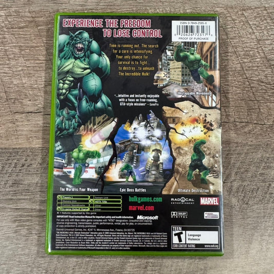 Incredible Hulk: Ultimate Destruction (Microsoft Xbox, 2005) CIB Please Read!