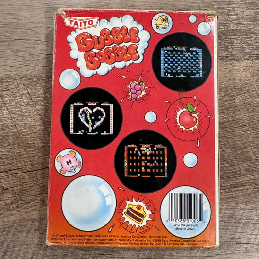 Bubble Bobble (Nintendo Entertainment System, NES 1988) CIB W/ Cart, Manual+