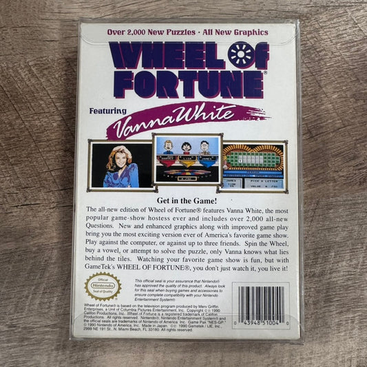 Wheel of Fortune: Featuring Vanna White (Nintendo, NES 1992) W/ Box & Manual!