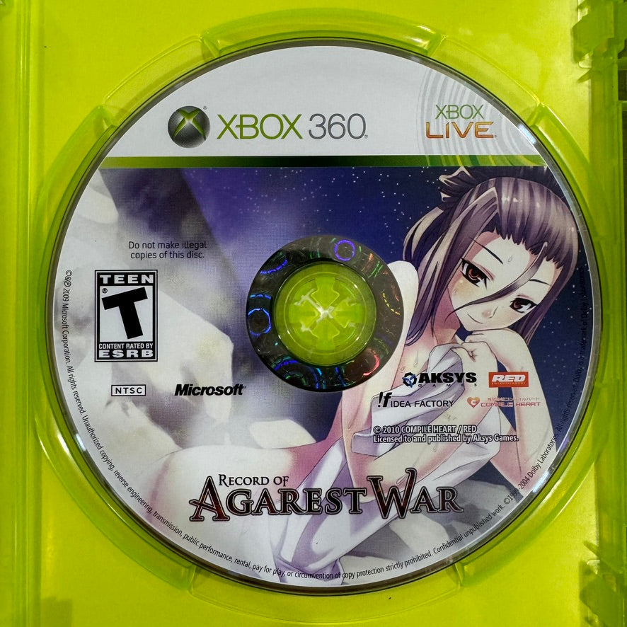 Record of Agarest War (Microsoft Xbox 360, 2010) CLEAN CIB W/ Nice Manual!
