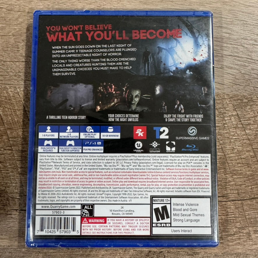 The Quarry (Sony PlayStation 4, PS4 2022) Brand New & Factory Sealed!