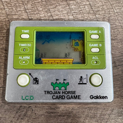 Trojan Horse LCD Card Game & Clock (Gakken, 1981) Tested & Working Great!