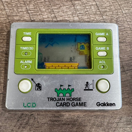 Trojan Horse LCD Card Game & Clock (Gakken, 1981) Tested & Working Great!