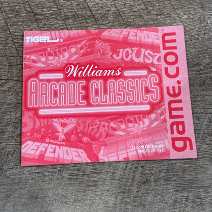 Williams Arcade Classics (Tiger Game.com, 1999) MINTY Cart & Manual!