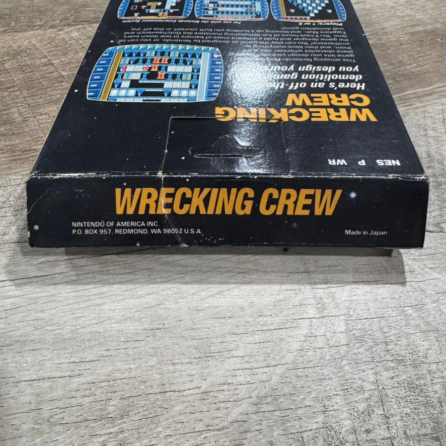 Wrecking Crew (Nintendo, NES 1985) BEAUTIFUL BOX ONLY! W/ Unpunched Hangtab!