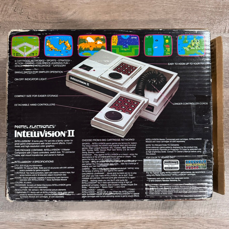 Mattel Intellivision II Console IN BOX W/ BURGERTIME STICKER & More! Very Clean!